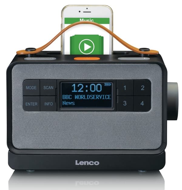 Lenco PDR-065BK - DAB+/FM-radio Bluetoothilla ja lataustelineellä