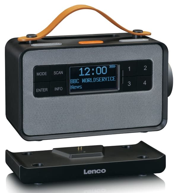 Lenco PDR-065BK - DAB+/FM-radio Bluetoothilla ja lataustelineellä