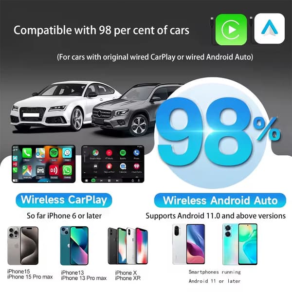 INF Langaton CarPlay-sovitin: Langallinen langattomaksi Car Auto Box