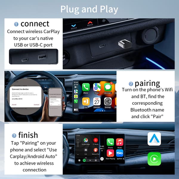 INF Trådløs CarPlay & Android Auto Adapter til Biler