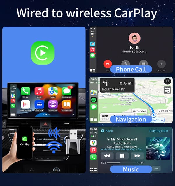 INF Trådløs CarPlay & Android Auto Adapter til Biler