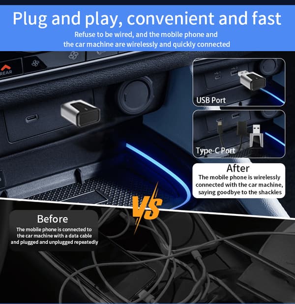 INF Trådløs CarPlay & Android Auto Adapter til Biler