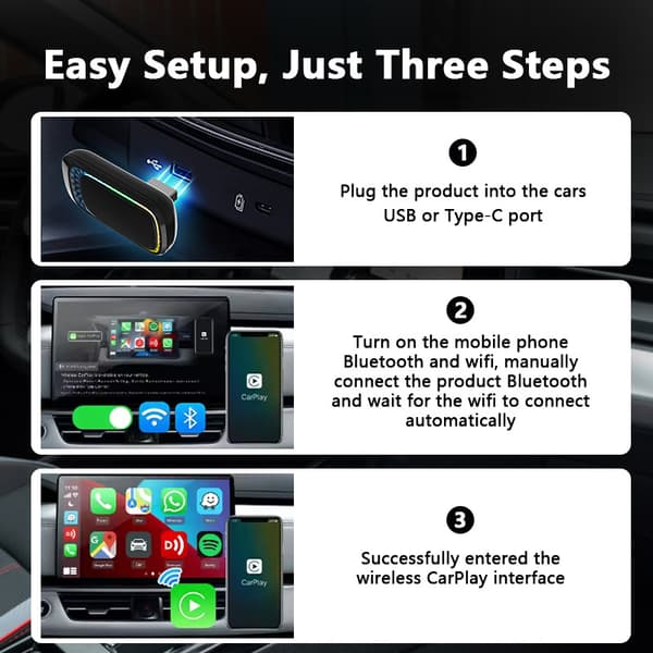INF Langaton CarPlay-sovitin: USB Plug & Play Smart Box