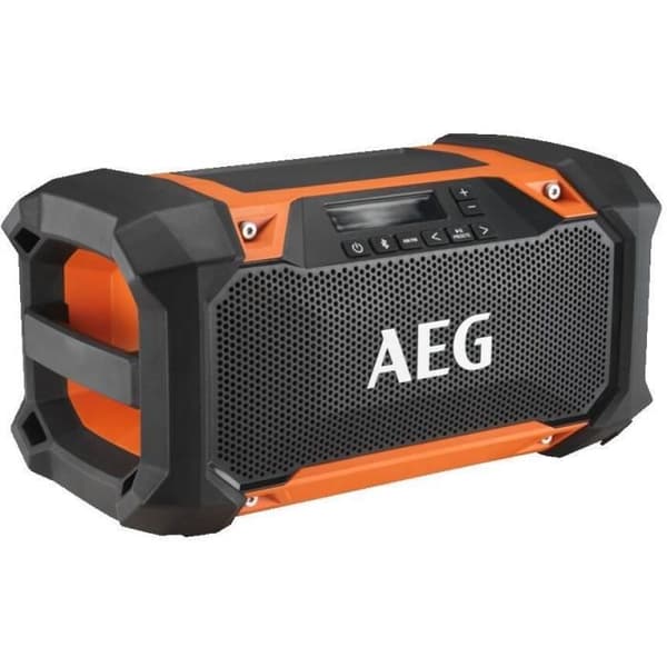 AEG - 18V radio, bluetooth-anslutning, anslutning upp till 30 meter, 30W, USB-uttag, IP54-motstånd, utan batteri. inte heller last. - BRSP18-0