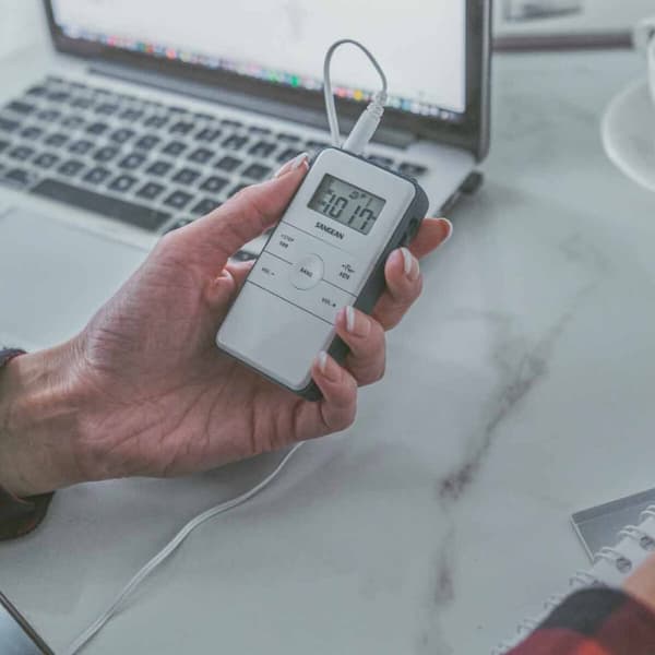 Transistorradio Sangean DT-140 Blå Vit
