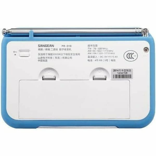 Transistorradio Sangean PR-D18 Blå Hvid Rav