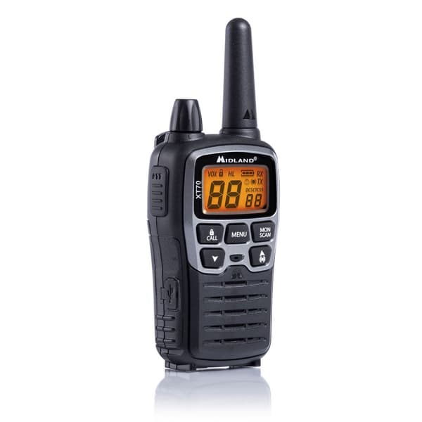 Midland XT70 kaksisuuntainen radio 24 kanavaa 446.00625 - 446.09375 MHz Musta, Harmaa