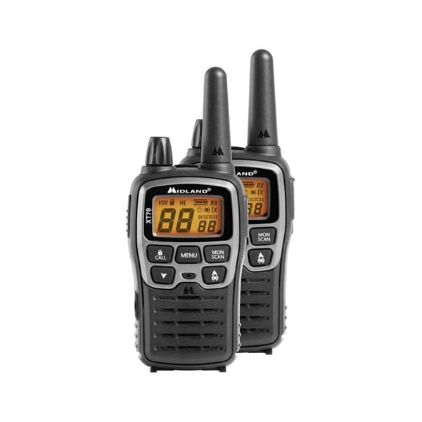 Midland XT70 kaksisuuntainen radio 24 kanavaa 446.00625 - 446.09375 MHz Musta, Harmaa