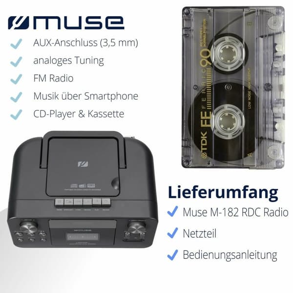Radio-kasettisoitin Muse M-182 RDC