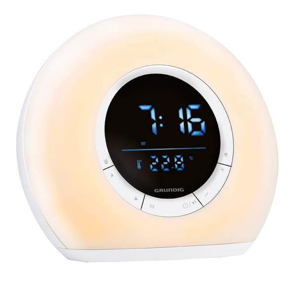 Grundig herätysvaloradio, jossa on Bluetooth-kaiutin ja FM-radio