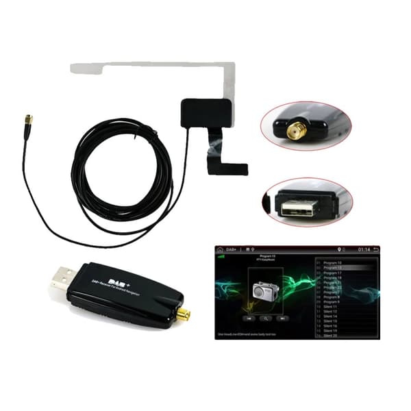 Bil GPS-modtager, DAB+ antenne, USB adapter