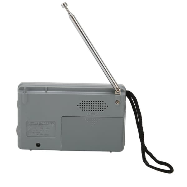 AM FM Transistor Radio DSP Chip Bærbar Mini Radio Med Lomme Med Højttalerstik Til Hovedtelefoner Sølv Grå