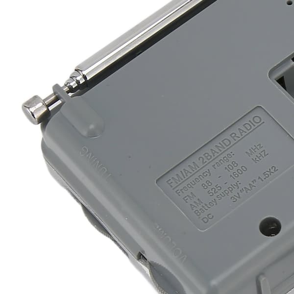 AM FM Transistor Radio DSP Chip Bærbar Mini Radio Med Lomme Med Højttalerstik Til Hovedtelefoner Sølv Grå