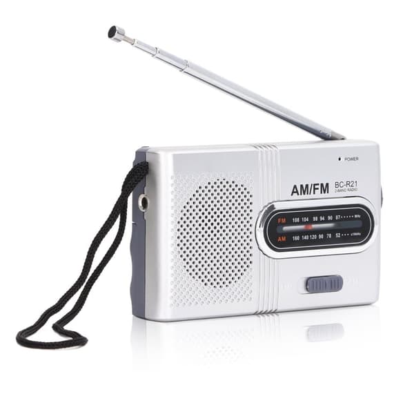 Mini AM FM-radio Manuel betjening Nem justering Hukommelsesfunktion Digital radiomodtager (BCR21 (2 stk AA-batterier))
