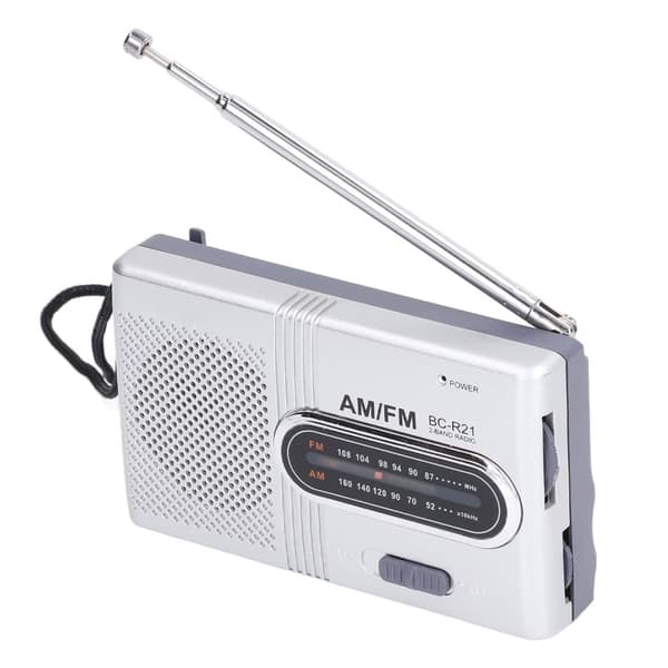 Mini AM FM-radio Manuel betjening Nem justering Hukommelsesfunktion Digital radiomodtager (BCR21 (2 stk AA-batterier))