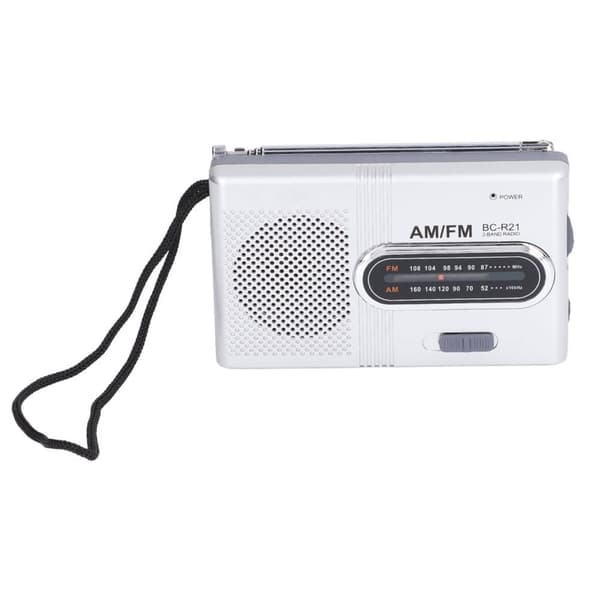 Mini AM FM-radio Manuel betjening Nem justering Hukommelsesfunktion Digital radiomodtager (BCR21 (2 stk AA-batterier))
