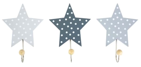Trækroge Star Grey, 3-pak - Jabadabado