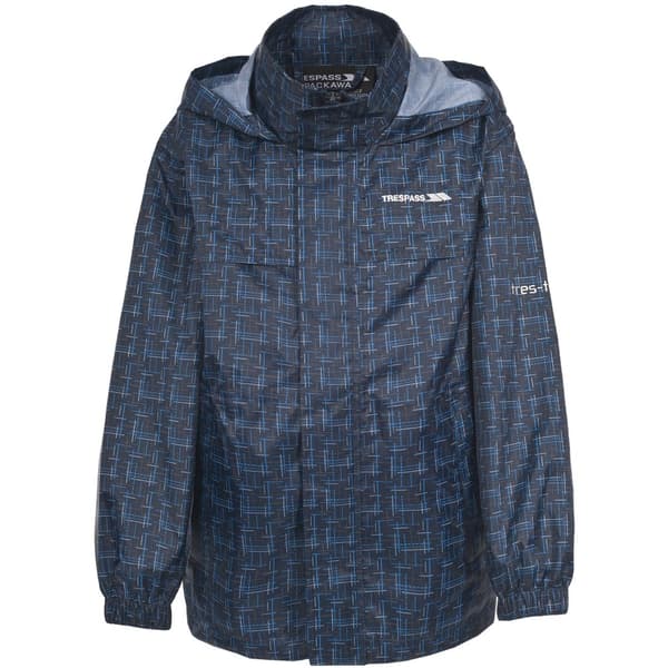 Trespass Unisex Totam Zip Up Packaway vandtæt jakke til børn Navy Dash 3/4 Years