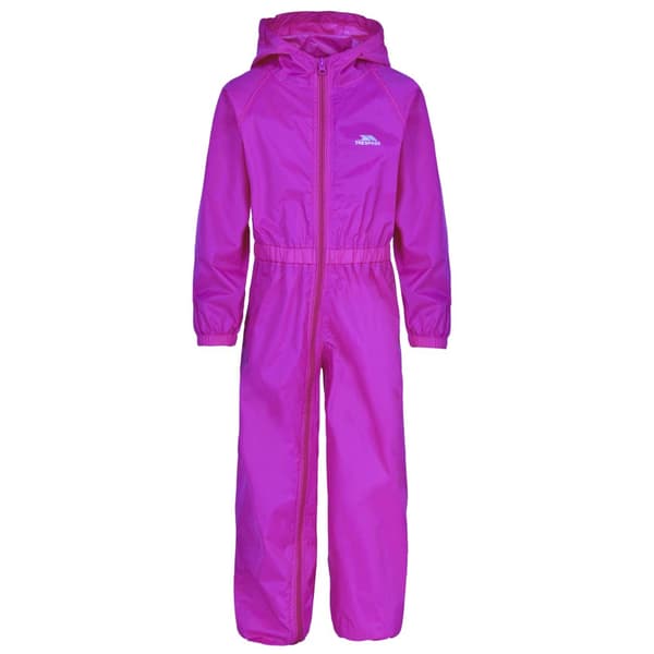 Trespass Childrens/Kids Button Rain Suit Purple Orchid 2-3 Years