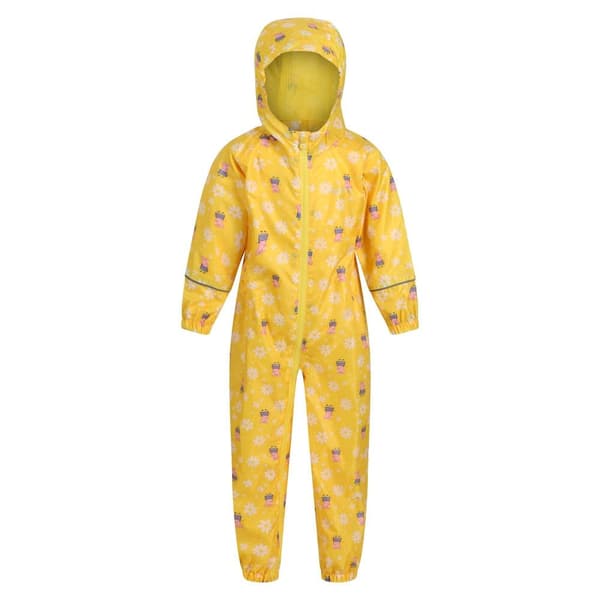 Regatta Børn/Børn Pobble Peppa Pig blomstret vandtæt pudderdragt med blomster Maize Yellow 4-5 Years