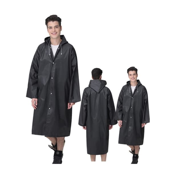 Regnfrakke vindtæt Genanvendelig unisex regnponcho med hætte