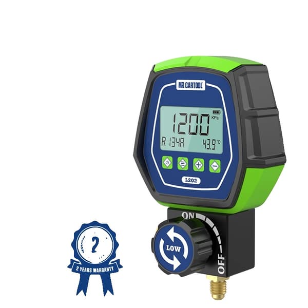 MRCARTOOL L202 Ilmastointilaitteen Mittari, 0-6000 KPa Testausalue, Digitaalinen Näyttö, Vuototunnistusmode