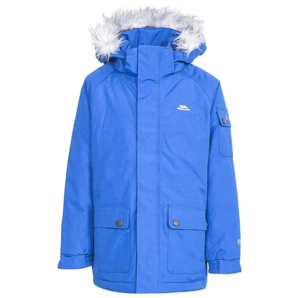 Trespass Boys Holsey Hooded Parka Jacket Blue 7-8 Years