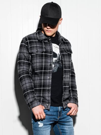 Men's mid-season jacket C428 - grey
