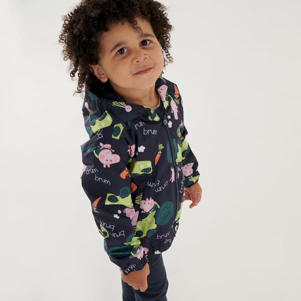 Regatta Childrens/Kids Peppa Pig Tractor Waterproof Jacket