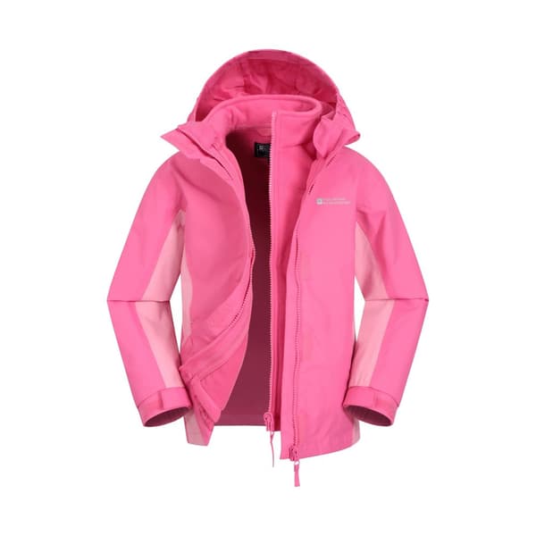 Mountain Warehouse Childrens/Kids Lightning 3 in 1 Waterproof Jacket Light Pink 11-12 Years