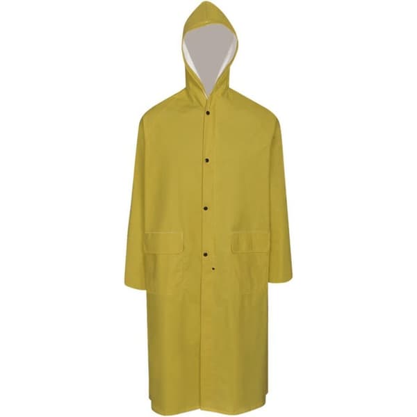 vidaXL 130769 Waterproof Heavy-duty Long Raincoat with Hood Yellow L