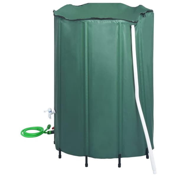 vidaXL Regntunna hopfällbar med kran 1350 L