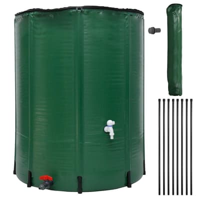 ECD Germany kokoontaitettava sadetynnyri 500 L hanalla - Ø80 x 98 cm PVC-vihreää - sadevesisäiliö vesisäiliö sadevesisäiliö sadevesisäiliö vesisäiliö