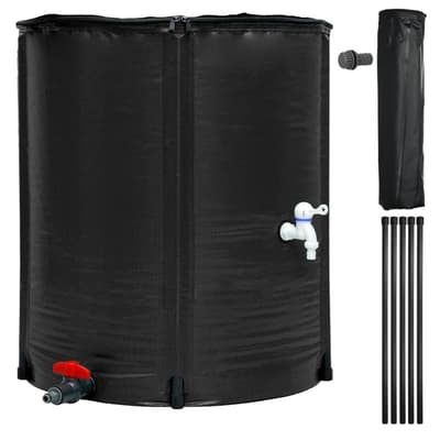 ECD Germany kokoontaitettava sadetynnyri 200 L hanalla - Ø80 x 98 cm PVC-mustaa - sadevesisäiliö vesisäiliö sadevesisäiliö sadevesisäiliö vesisäiliö