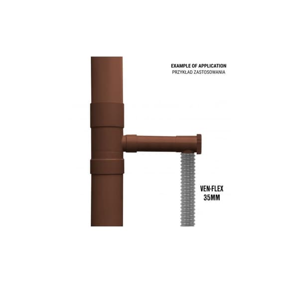 Regnvattenuppsamlare / fälla med ventil - 80mm - brun