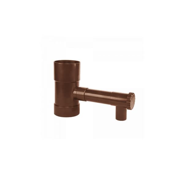 Regnvattenuppsamlare / fälla med ventil - 80mm - brun