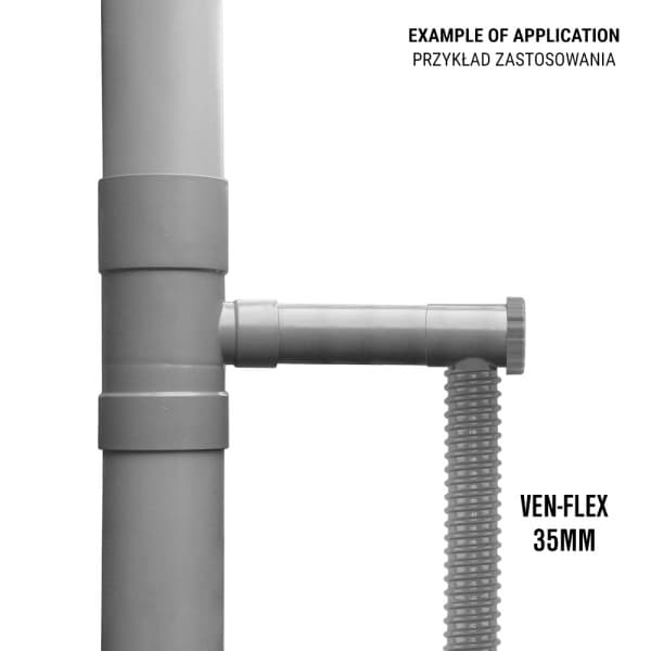 Set med 3 produkter. Regnvannsoppsamler / felle med ventil - 90mm - grå