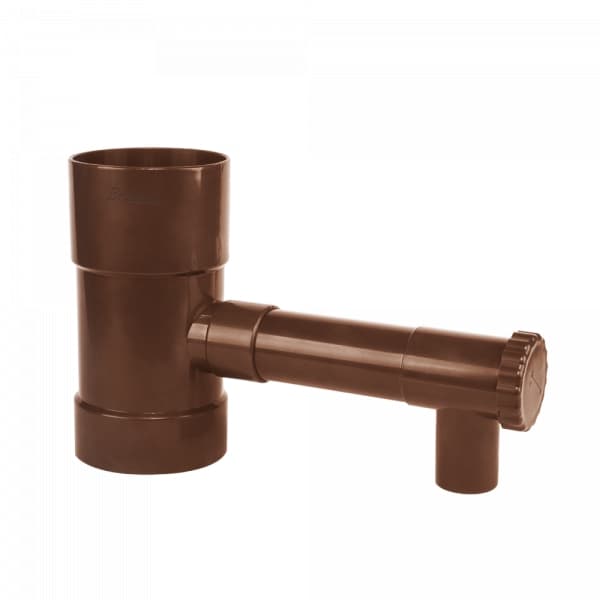 Set med 3 produkter. Regnvannsoppsamler / felle med ventil - 90mm - brun