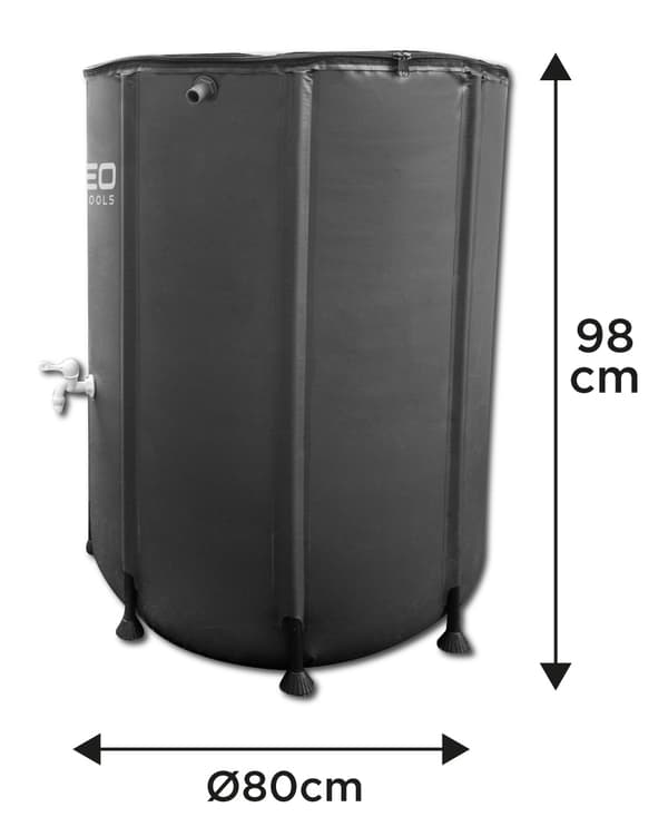 Hopfällbar regnvattentank, 500 L, PVC