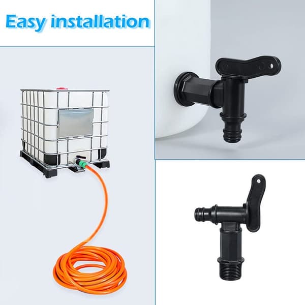 Bomclap Tappkran för Regnvattentunna & Vattentank – 3/4" Vattentunna Kran med IBC Adapter