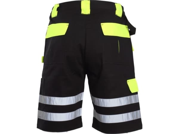 Lahti Pro shortsit mustakeltaiset 100% puuvillaa heijastimella "XL" (L4070504)
