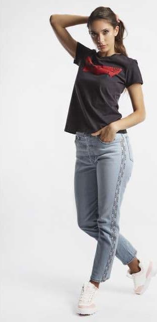 Levi`s Levi's The Perfect Large Batwing Tee 173690201 svart XXS