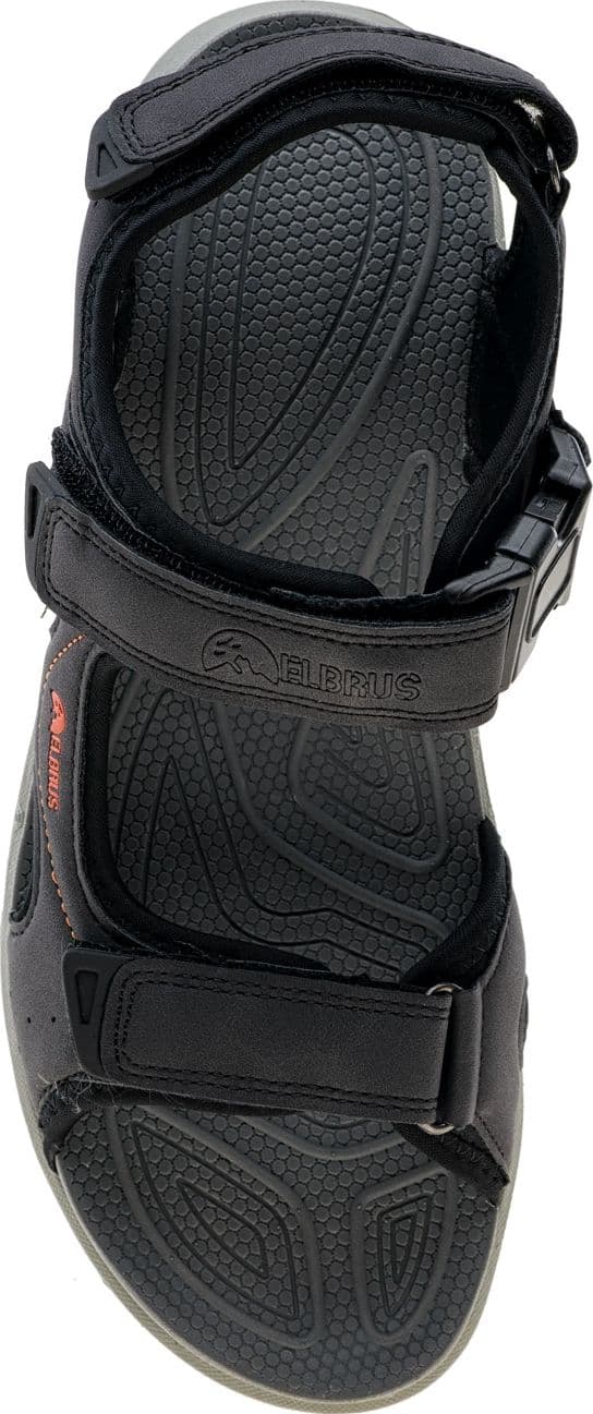 Elbrus Merios herresandaler, sort og oransje, størrelse 43