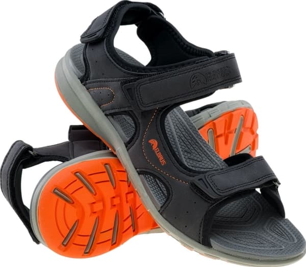 Elbrus Merios herresandaler, sort og oransje, størrelse 43