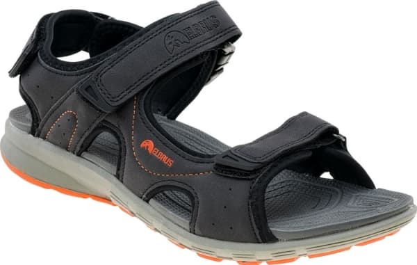 Elbrus Merios herresandaler, sort og oransje, størrelse 43