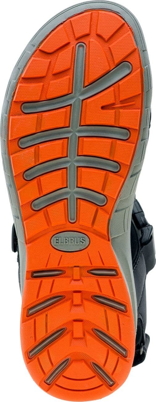 Elbrus Merios herresandaler, sort og oransje, størrelse 43