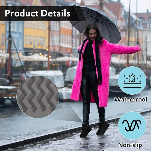 Vattentäta skoskydd med dragkedja - Medium - Stl. 33-38 - Rosa