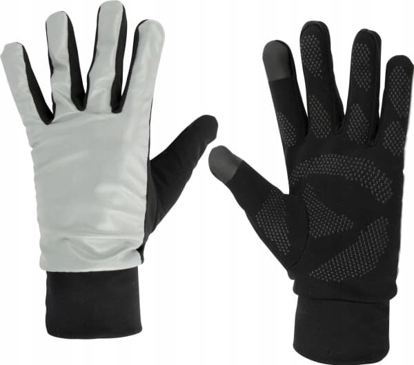 Hansker for løping unisex AVENTO 44AC refleks XS/S sølv/svart
