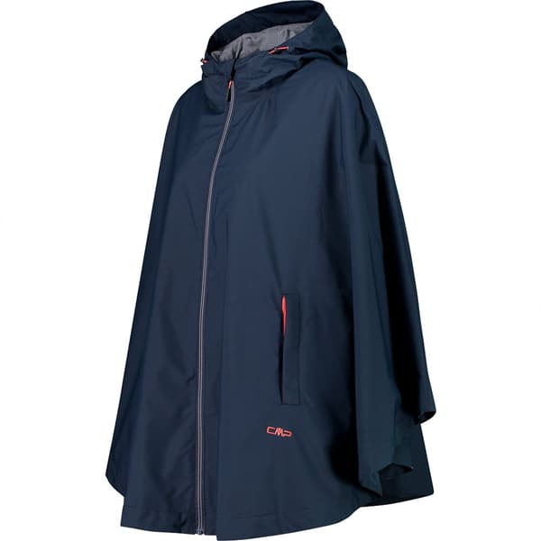 Cmp Poncho Fix Hood 32x5846 Blå S Kvinde
