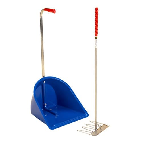 Stubbs Stable Mate gødningsopsamler høj med rive S4585 Blue One Size